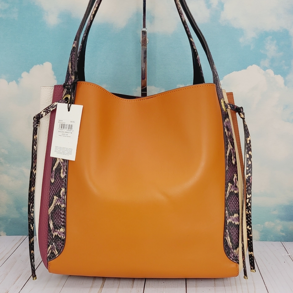 COACH Harmony Hobo Colorblock Snakeskin - Picture 2 of 15
